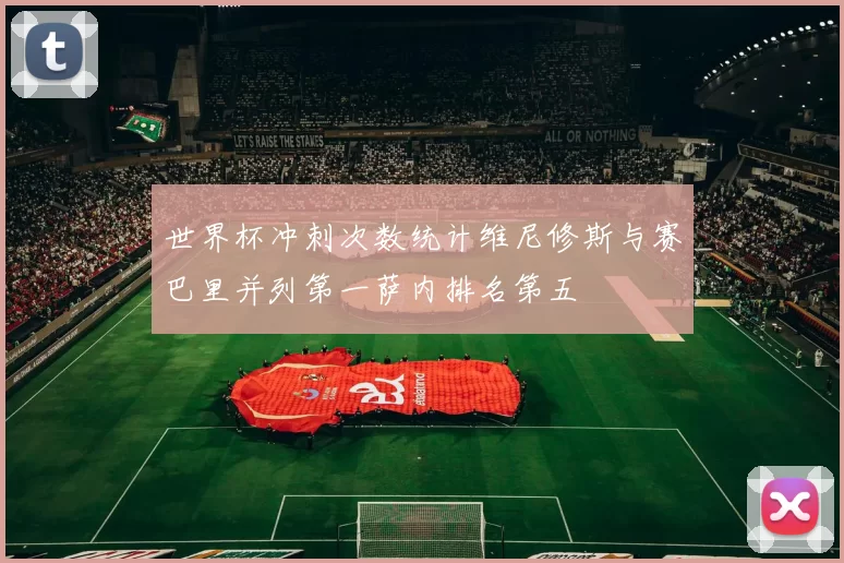 世界杯冲刺次数统计维尼修斯与赛巴里并列第一萨内排名第五